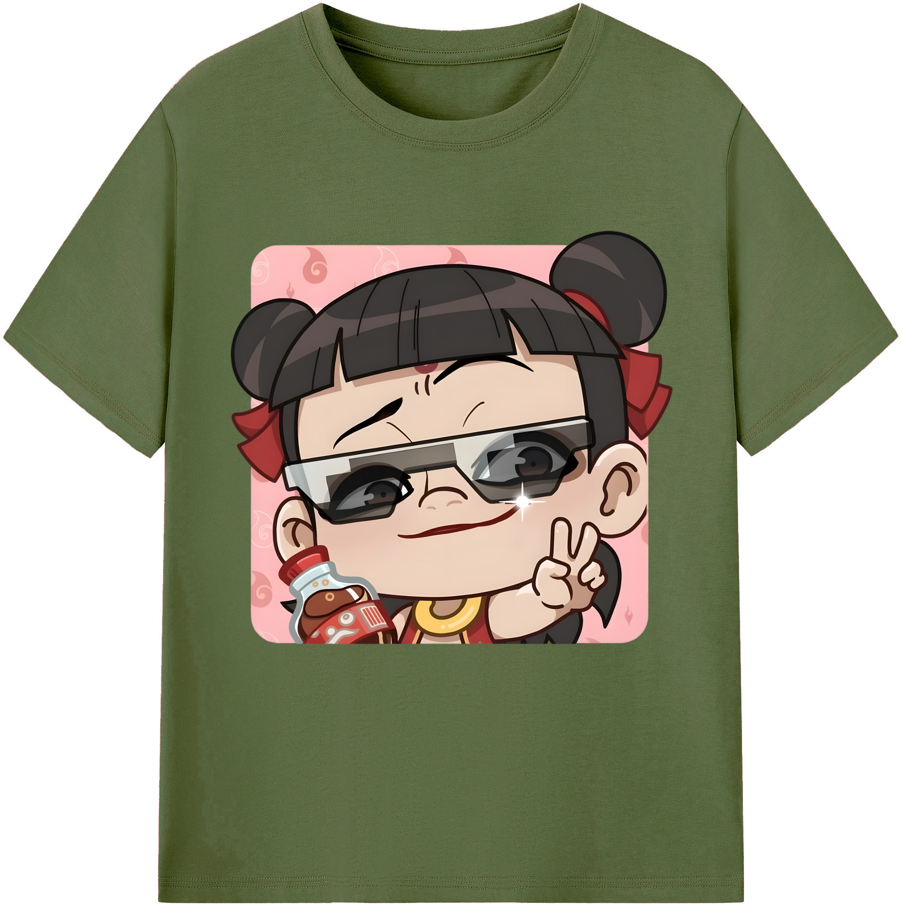 （画像用） Ne Zha 2 ナタ 魔童の大暴れ 綿100％半袖Tシャツ（フロントプリント）